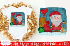Cute Santa PNG for sublimation | White Christmas design Product Image 1