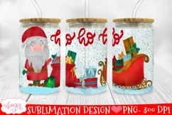 Cute Santa Glass Wrap PNG for Sublimation | Christmas PNG Product Image 1