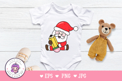 Christmas Santa holding Pencil kawaii Clipart Cute Vector Product Image 5