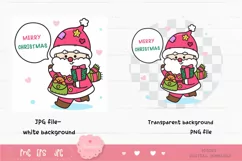Cute Santa clipart Kawaii Christmas clipart xmas png Product Image 2