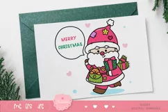 Cute Santa clipart Kawaii Christmas clipart xmas png Product Image 3