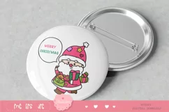Cute Santa clipart Kawaii Christmas clipart xmas png Product Image 4