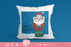 Cute Santa on gift box Kawaii christmas png Santa cartoon Product Image 3