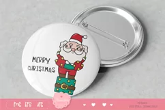 Cute Santa on gift box Kawaii christmas png Santa cartoon Product Image 4