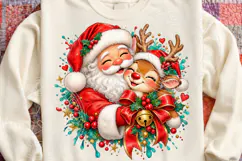 Cute Santa & Reindeer Christmas Festive Bow & Holly Holiday Product Image 4