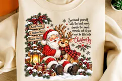 Santa & Reindeer Inspirational Quote PNG Product Image 2