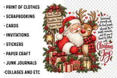 Cute Santa Reindeer Christmas PNG, Cozy Product Image 3