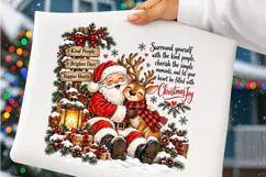 Santa & Reindeer Inspirational Quote PNG Product Image 3