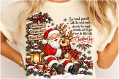Santa & Reindeer Inspirational Quote PNG Product Image 4