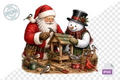 Cute Santa Snowman Christmas Clipart Product Image 1