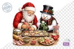 Cute Santa Snowman Christmas Clipart Product Image 1