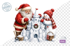 Cute Santa Snowman Christmas Clipart Product Image 1