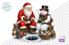Cute Santa Snowman Christmas Clipart Product Image 1