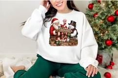 Cute Santa Snowman Christmas Clipart Product Image 2