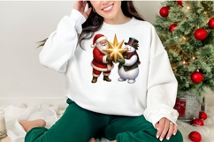 Cute Santa Snowman Christmas Clipart Product Image 2