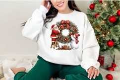 Cute Santa Snowman Christmas Clipart Product Image 2