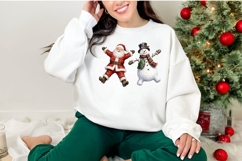 Cute Santa Snowman Christmas Clipart Product Image 2