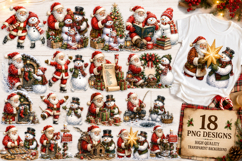 Cute Santa Snowman Christmas Clipart Product Image 2