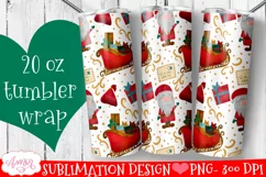 Christmas tumbler wrap for sublimation | Santa tumbler PNG Product Image 1