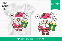 Cute santa and gift kawaii clipert xmas cartoon happy Product Image 1