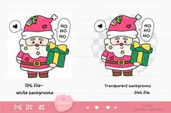 Cute santa and gift kawaii clipert xmas cartoon happy Product Image 2