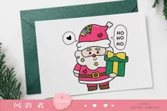 Cute santa and gift kawaii clipert xmas cartoon happy Product Image 3