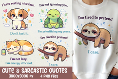 Cute &amp; Sarcastic Animal Quotes PNG Sublimation Designs Product Image 2