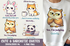 Cute &amp; Sarcastic Judging Quotes PNG Sublimation Designs Product Image 1