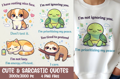 Cute &amp; Sarcastic Animal Quotes PNG Sublimation Designs Product Image 3