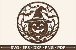Cute Scarecrow Halloween Round SVG Design Product Image 1