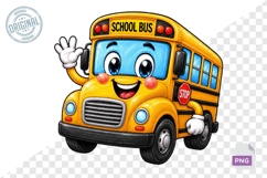 Cute School Bus Character PNG Back To School Design Product Image 1