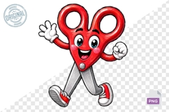 Cute Scissors Character PNG Classroom Craft Design Product Image 1