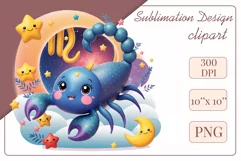 Friendly and cute 3D cartoon Scorpio - perfect clipart for your projects. Suitable for astrology, greeting cards, t-shirts, and more!