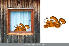 Cute Clownfish Against Glass for Sticker Product Image 1