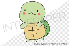 Cute sea turtle PNG summer clipart sea animal illustration Product Image 1
