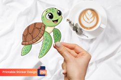 Cute Sea Turtle Sticker, Ocean Animal Sticker, Sea Life Art Product Image 1
