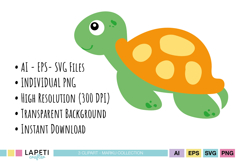 Ocean animals clipart graphics for kids crafts