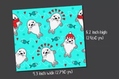 kids christmas baby seal pups tumbler sublimation design