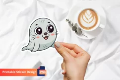 Cute Seal Sticker, Kawaii Seal Sticker, Cartoon Seal Design Product Image 1