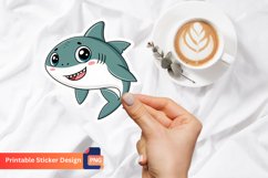 Cute Shark Sticker, Adorable Shark Decal, Cartoon Shark Art Product Image 1