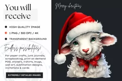 Cute Sheep clipart Christmas Animal PNG for Sublimation Product Image 2