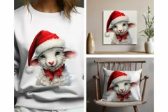 Cute Sheep clipart Christmas Animal PNG for Sublimation Product Image 3