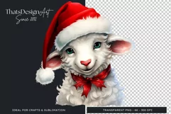 Cute Sheep clipart Christmas Animal PNG for Sublimation Product Image 4