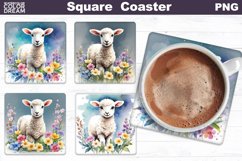 Spring Animals Square Coaster | Animals Flowers Coaster Product Image 4