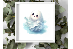 Cute Halloween Ghost Clipart Bundle - 10 watercolor PNGs Product Image 4