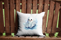 Cute Halloween Ghost Clipart Bundle - 10 watercolor PNGs Product Image 9