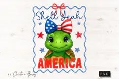 Shell Yeah America Funny PNG | 4th Of July PNG Product Image 4