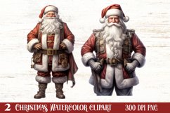 Cute Silver Christmas Watercolor Clipart, Christmas SVG Product Image 2