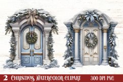 Cute Silver Christmas Watercolor Clipart, Christmas SVG Product Image 1