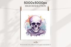 Cute Skeleton Skull Halloween Creepy Clipart PNG Scrapbook Fairy Tale Art Image Watercolor Transparent Print illustration sublimation creepy printable digital watercolor Floral Skeleton Skull, spooky clipart, nursery, Creepy halloween decoration art image